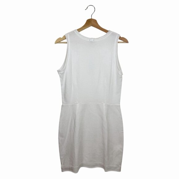 Monrow Sheath Mini Dress Size XS White French Terry Sleeveless Cotton HD0323 - Picture 4 of 10